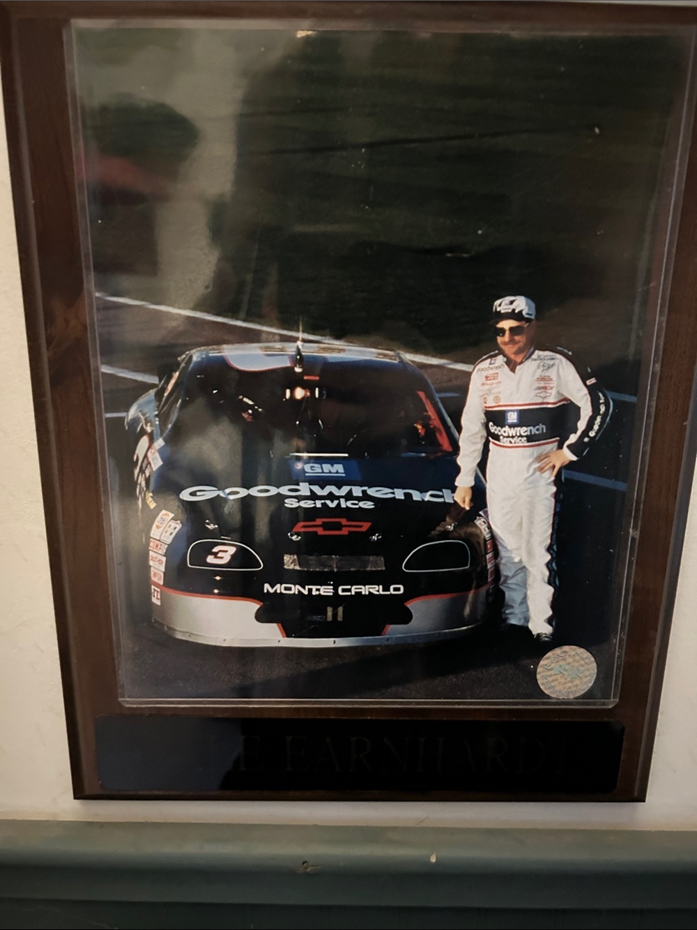 Nascar Goodwrench Black and White Monte Carlo Plaque